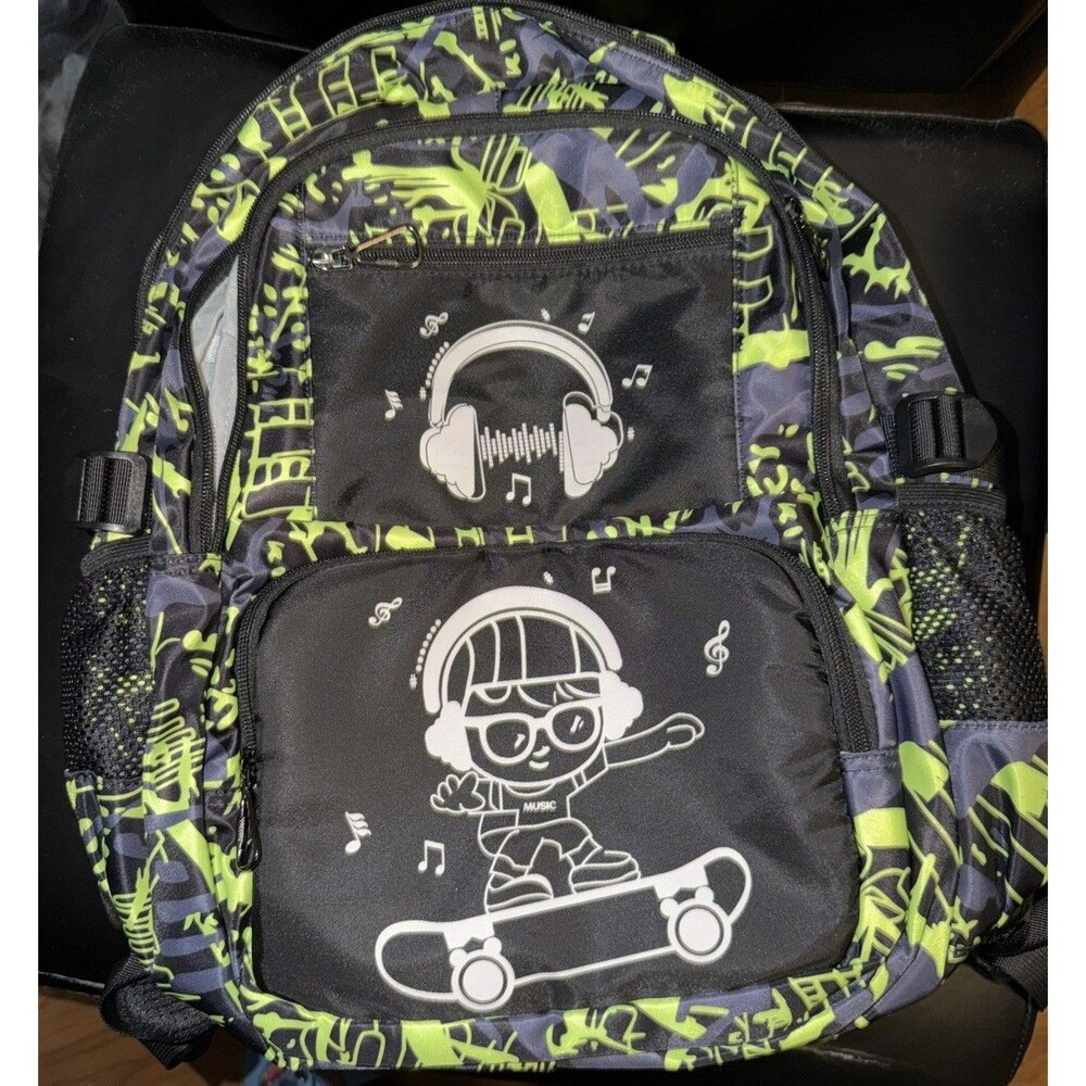 School Backpack for Boys Backpacks  black/green Bookbag
